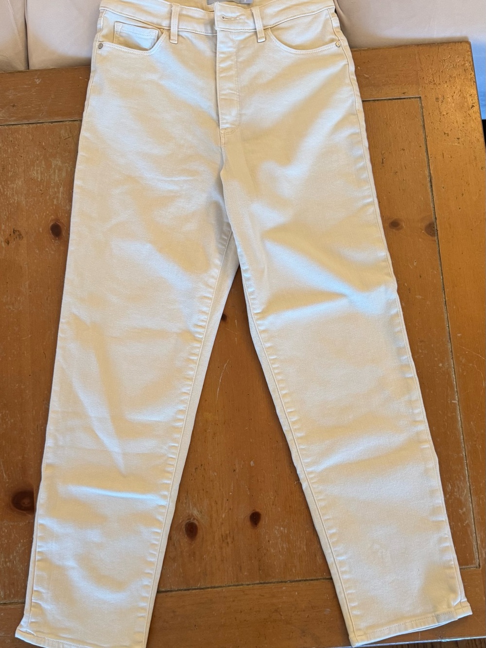 Women's Athleta Cream Straight-Leg Jeans